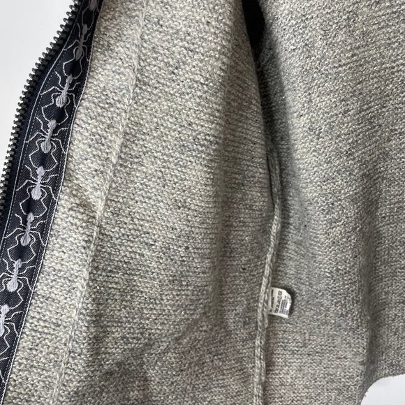 Alchemy Mens Size M Wool Blend Knit Cardigan Sweater Tan/Gray Full Zip - Picture 10 of 16